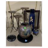 Assorted Home Decor. Candle Holders, Vase & More