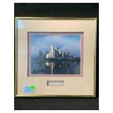 Photographic print of the Dallas skyline at dusk