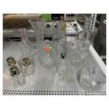Crystal Glassware. Jars, Salt n Pepper Shakers,