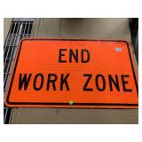 End Work Zone Street Sign. Approx 30x18in