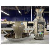 Assorted Home Decor. 2 Vases 1 W/Chipped Base &