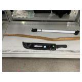 Wood Walking Stick, Steel River Machete & More