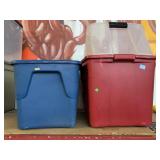 3 storage containers. Various sizes.