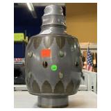 Decorative Metal Lidded Jar W/Design. Approx 16in