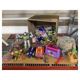 Assorted Toys. Buzz Lightyear, Cars, Doc
