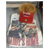 Trump 2024 Hat W/Hair & Trump Shirt