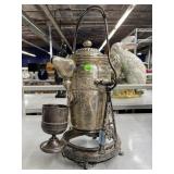 Vtg Silver-Plated Tilting Beverage Pitcher