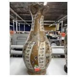 Decorative Porcelain Vase. Flowers & Fans Design.