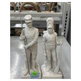 2 Porcelain Soldier Figurines. Approx 11in