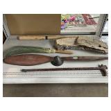 Propeller, Whisk Broom, Wood Cane & Baseball Bat