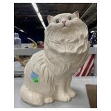 Ceramic Persian Cat Statue. Approx 14in