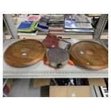 Water Canteen, 2 Wooden Serving Trays & More