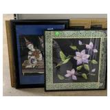 5 Framed Art Decor. Largest Approx 18x21in