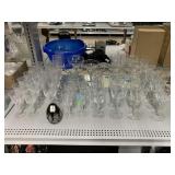 Assorted Glassware. Margarita Glasses, Wine,