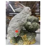 Large Ceramic Rabbit & Cabbage