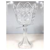 Large Crystal Leaf Pattern Centerpiece Footed