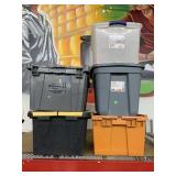 5 storage containers. Various sizes.