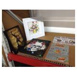 Assorted framed wall decor. Various sizes.