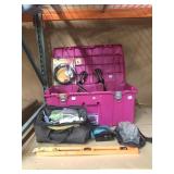 Assorted Tools, Ratchet Straps, Knee Pads and