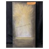 An abstract, gold, starburst, or sunburst canvas
