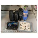 Water Bottles, Thermos, Clock & More
