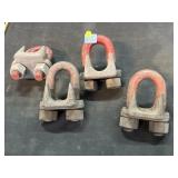 4 Crosby U-bolt wire rope clips, 15/18