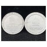 Showboat $1 Token & Taj Mahal $1 Token