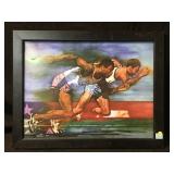 A print of Olympic track and field by artist,