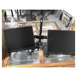 2 NEC 18in monitors w/dual stand