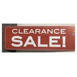 Clearance sale sign, approx 19x57in