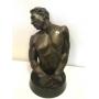 Vintage Detailed Bronze Male Bust Sculpture Large