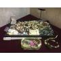 JEWELRY TRAY LOT, PARTS AND PIECES