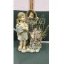 22 Inch Outdoor Boy & Girl Planter Display,