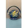 Roseville Pottery Delft Blue Freesian' basket