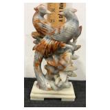 Chinese carved soapstone grouping of birds