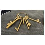 Brass skeleton keys on a ring