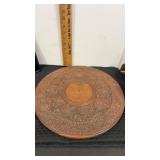 Hand carved solid wood table top very detailed