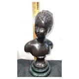Heavy  13.5" Decorative bust on marble base
