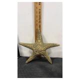 Cast brass starfish wall decoration 9.25" tall