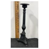 17" tall black painted. Candle holder