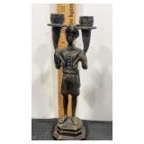 Bronze figure candle holder  11" tall