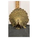 Brass peacock  8.75" tall