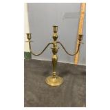 Pair of Brass Candelabras 14" (One Missing Candle
