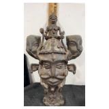Bronze spiritual/tribal mask 18" tall