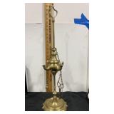 Brass oil /grease lamp  22" tall