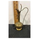 Brass India pitcher with serpent handle 9.5"