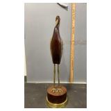 Frederick Cooper Wood and Brass Heron 6" x 6" x