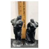 2 Exotic black coral  statues from the deep