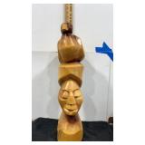 Hand carved wooden sculpture  24" tall