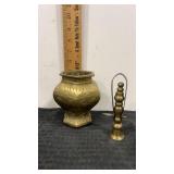Heavy brass jar/ urn and more
